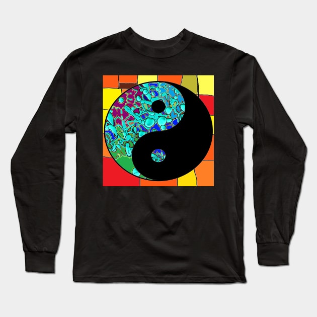 yoga yin yang mandala Long Sleeve T-Shirt by LowEndGraphics